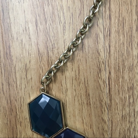 Gold and blue necklace - Picture 3 of 4